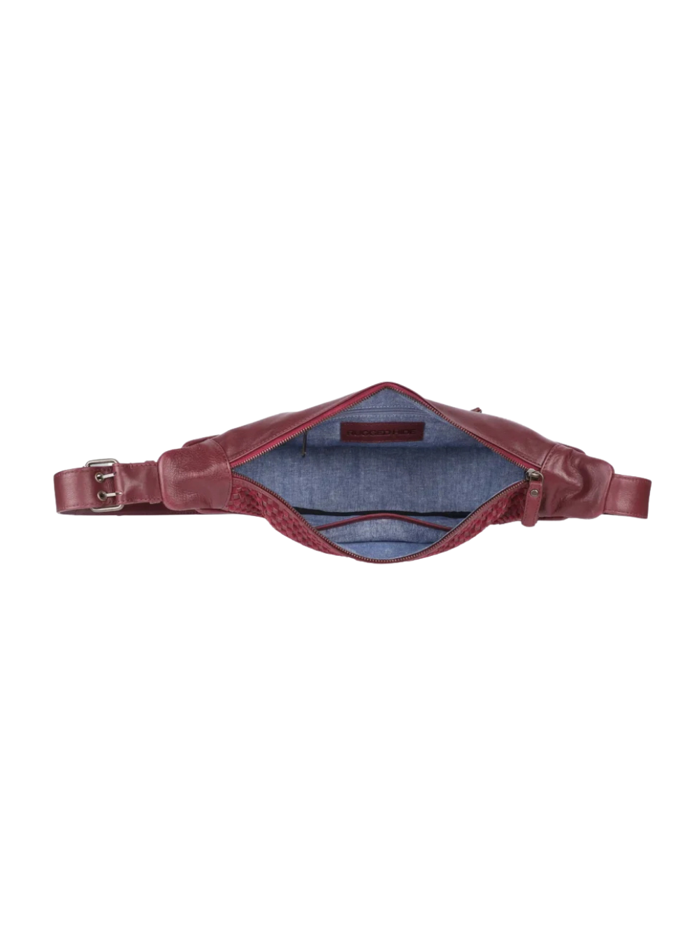 Penelope Half Moon Woven Bag - Wine