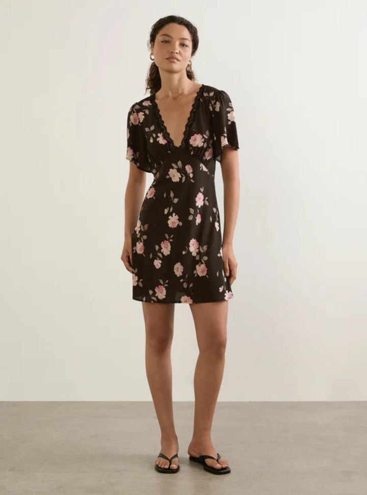 Sadie Mini Dress - Charcoal Nova Floral