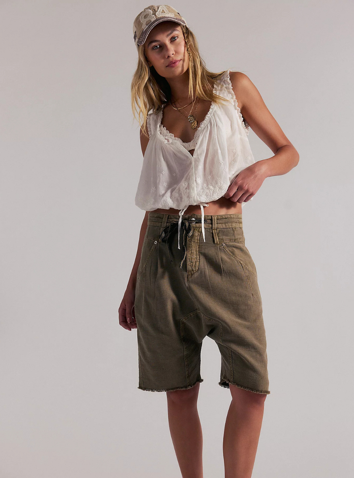 Sage Harem Short - Dusted Cocoa