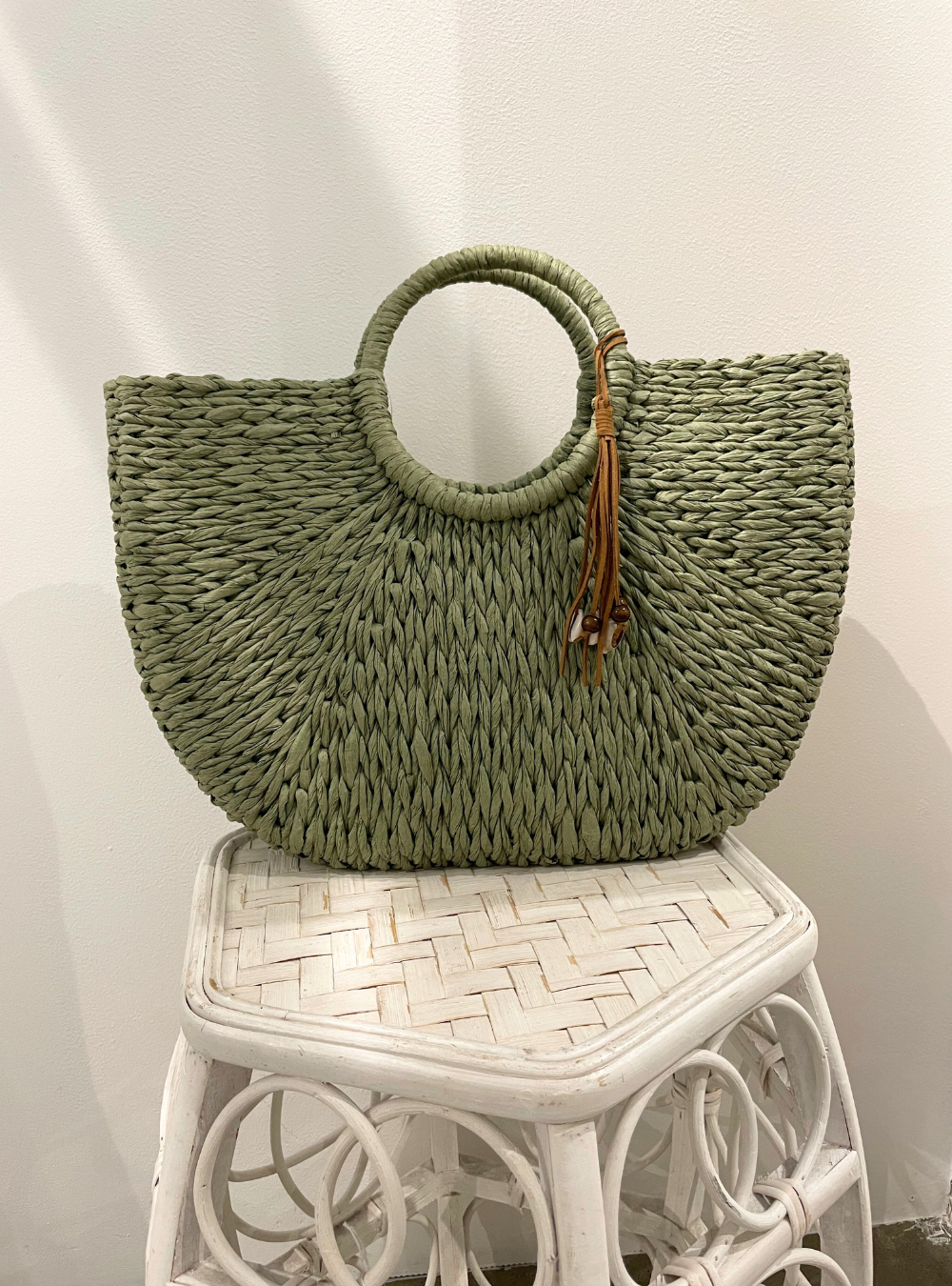 Shopper Basket - Woven Sage