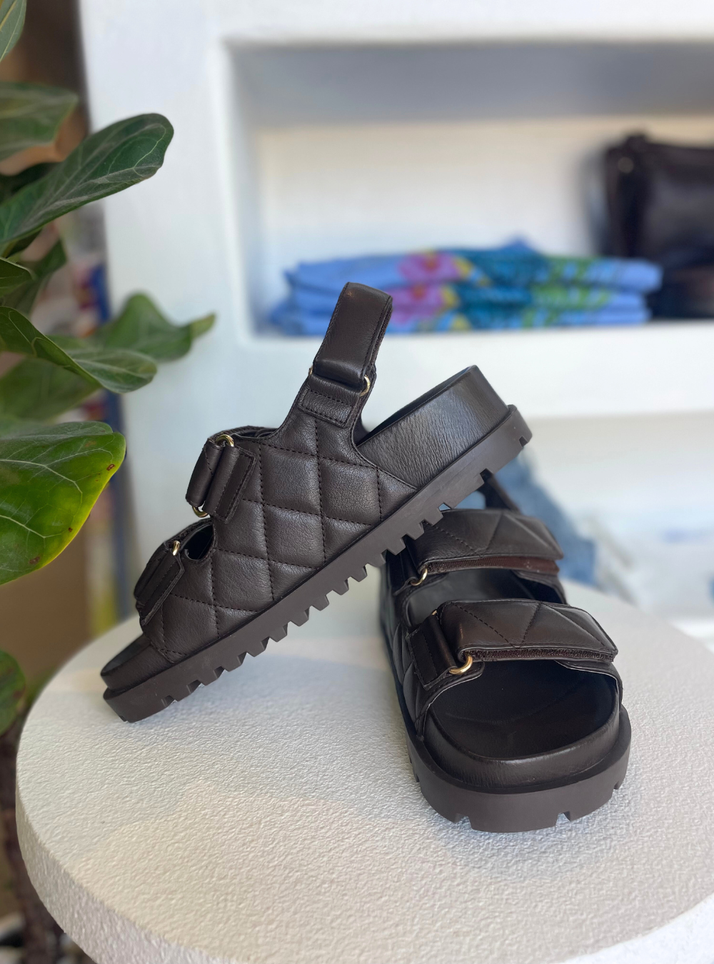 Ulyssa Sandal - Choc Leather