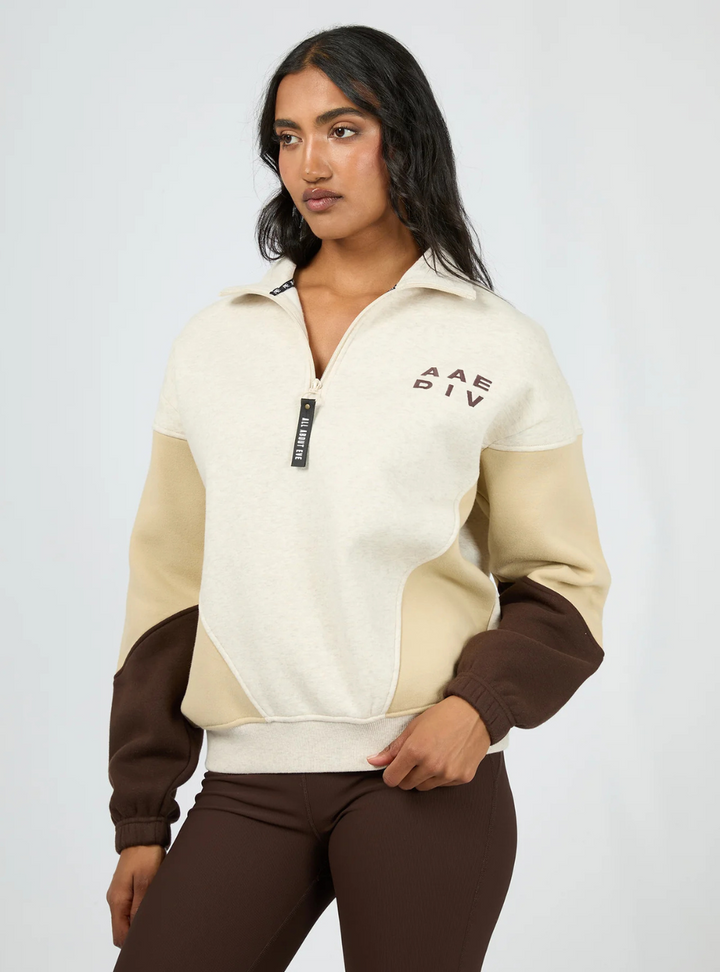 Savannah Panel 1/4 Zip - Oat