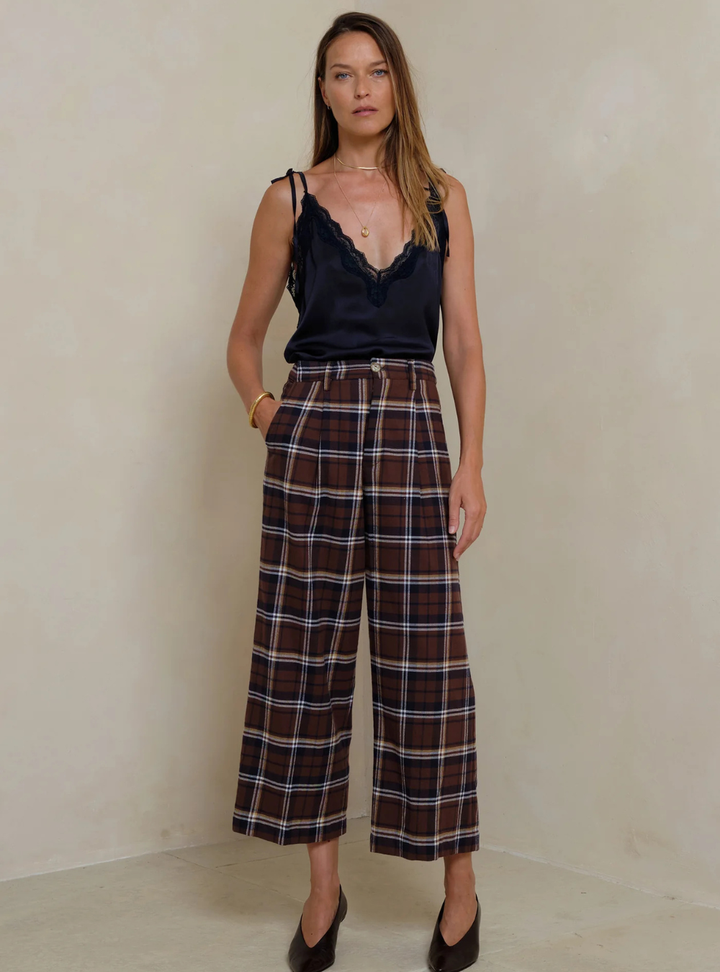 Scorpio Pants - Chocolate/Navy Check