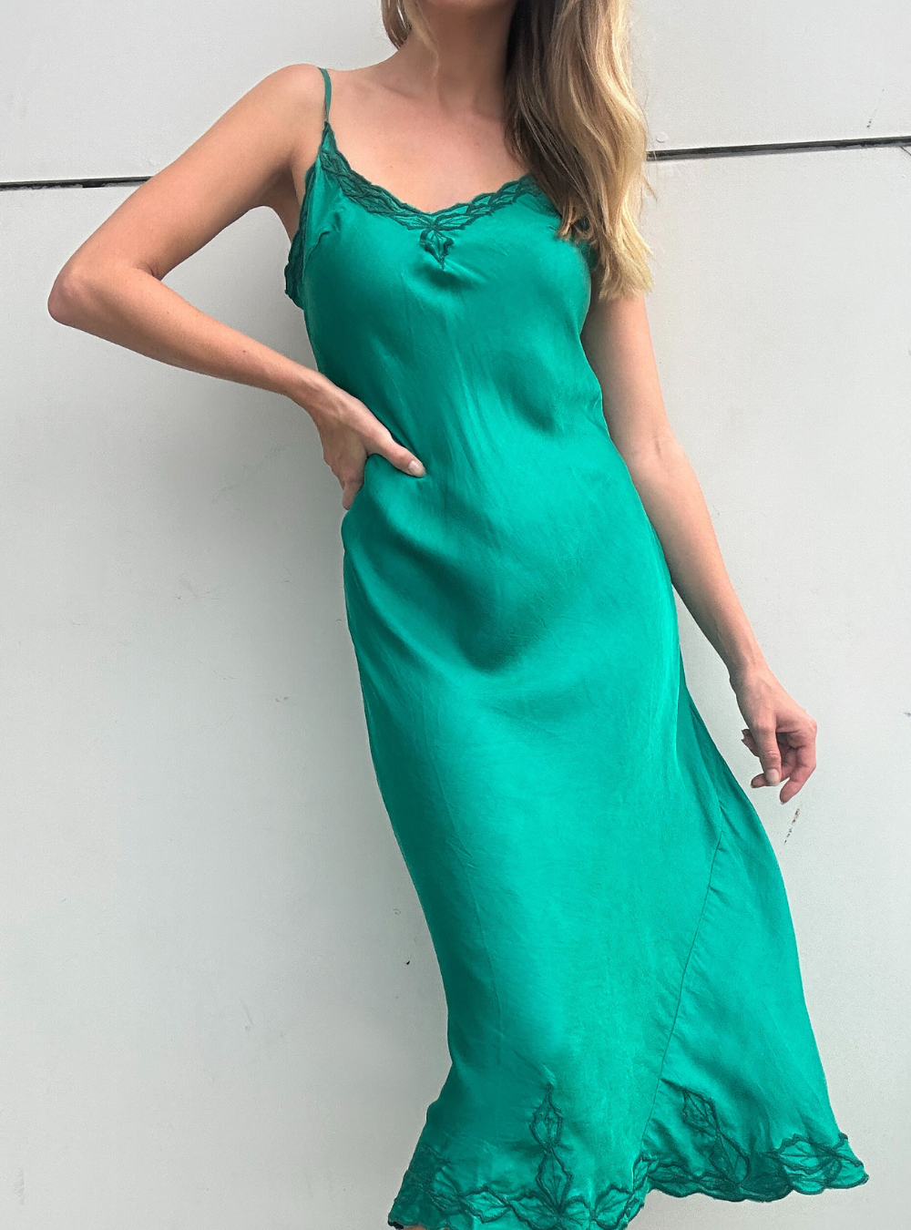 Marilyn Silk Dress - Sea Green