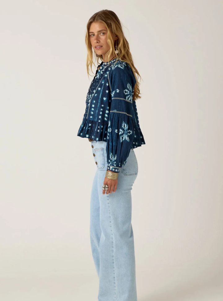 Sora Blouse - Shibori Ink