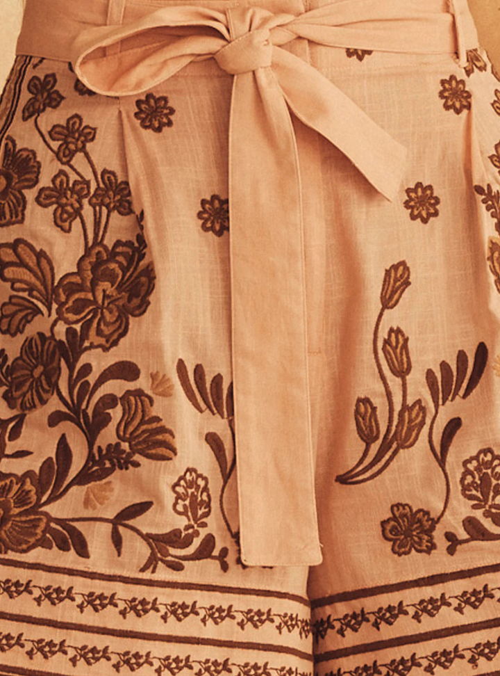 Infiorata Embroidered Resort Short