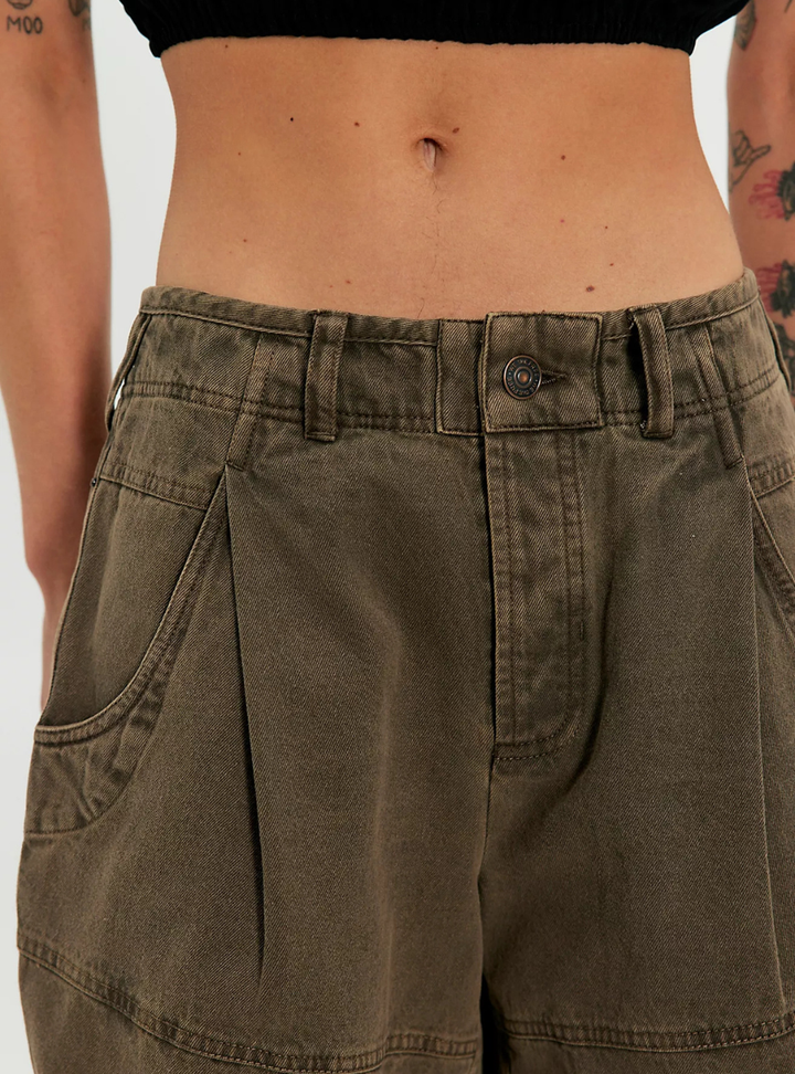 Wild Rebel Barrel Shorts - Teak