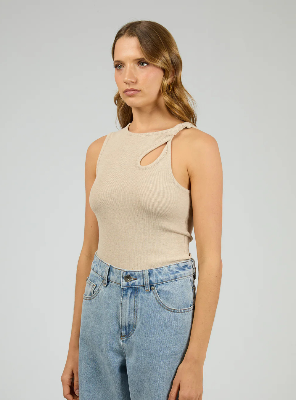 Blake Rib Top - Oat
