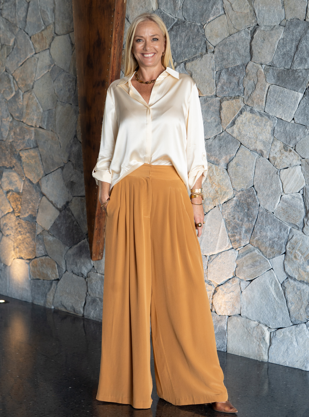 Bijou Pant - Caramel Crepe