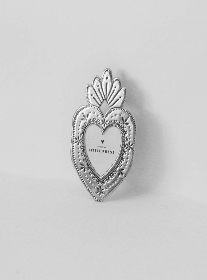 Mini Heart Frame - Silver Foil