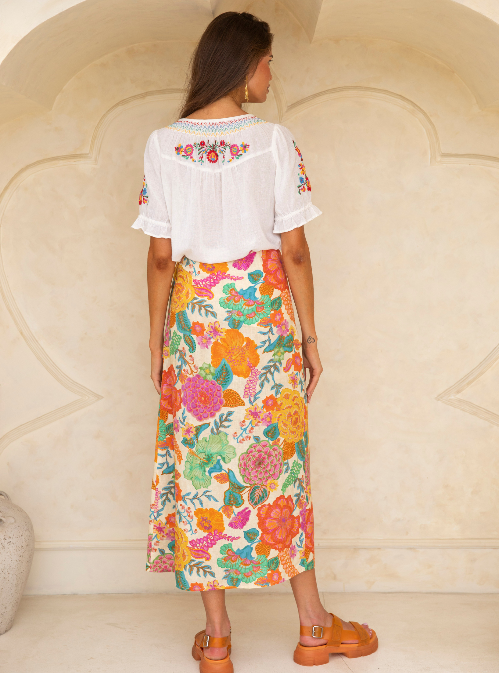 Barefoot Midi Skirt - White Sands