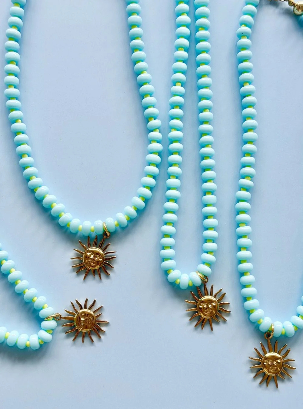 Sky Blue Gem Necklace