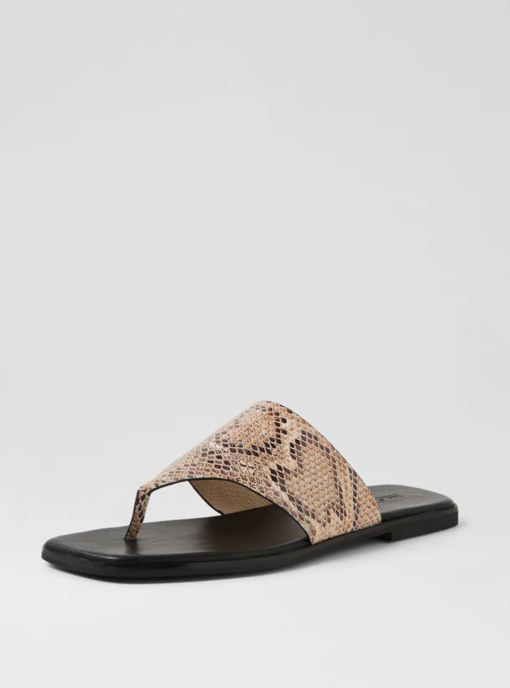 Amii Leather Sandals - Nude Snake