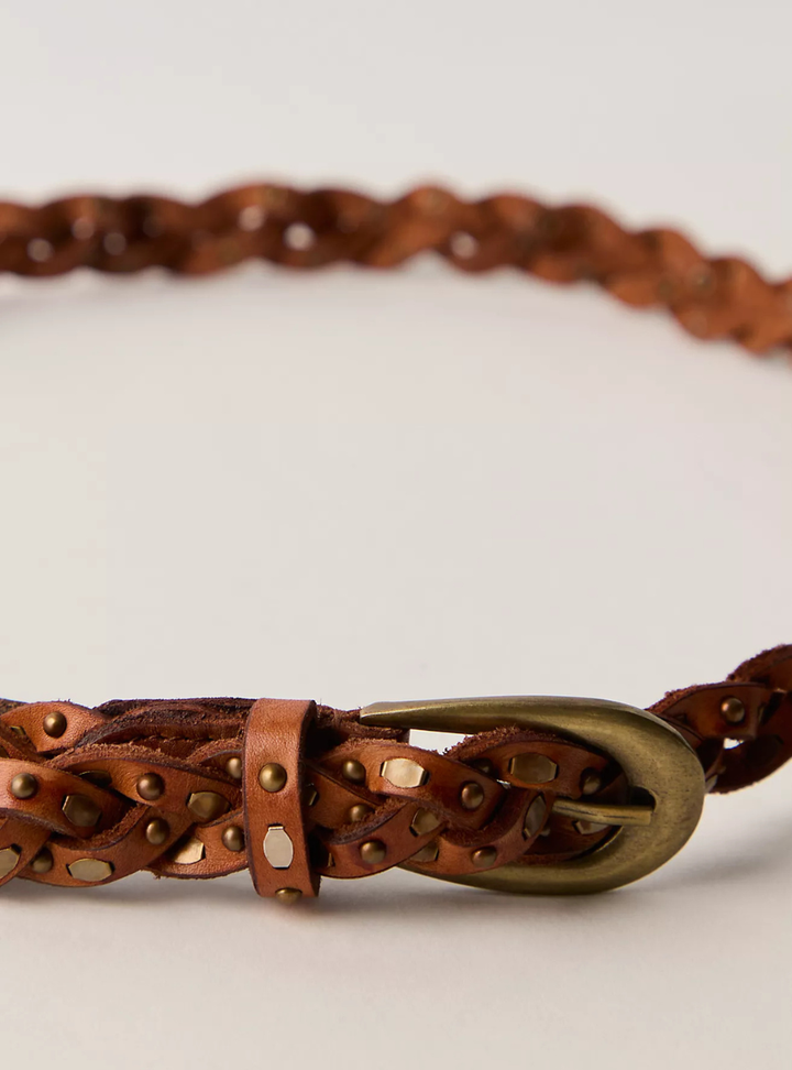 Sol Stud Belt - Cognac