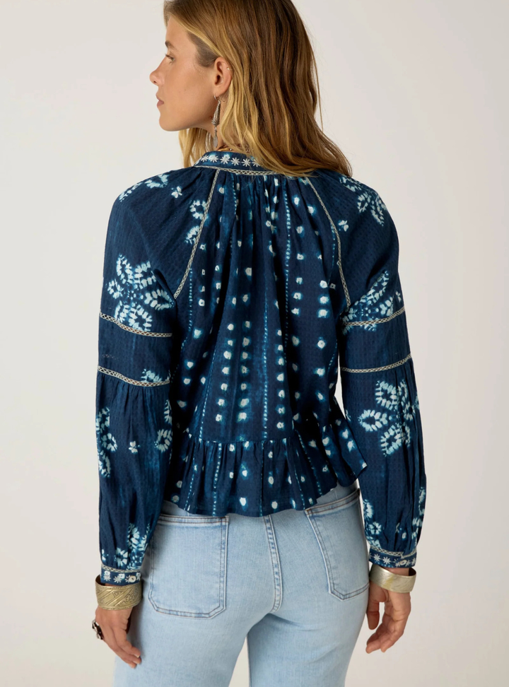 Sora Blouse - Shibori Ink