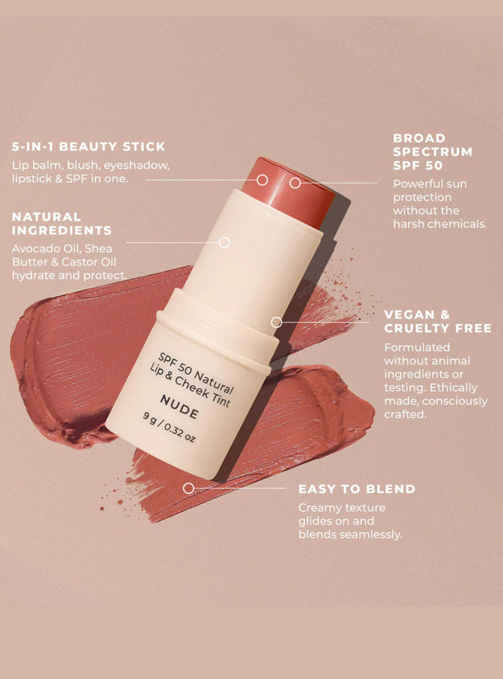 SPF 50 Natural Lip & Cheek Tint - Nude