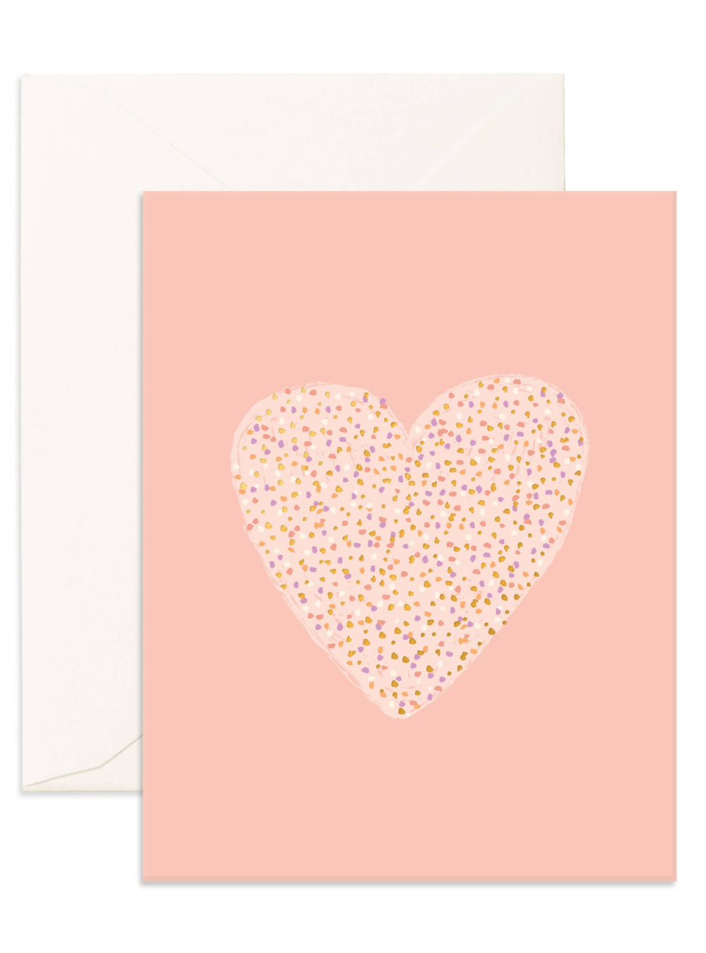 Sprinkle Heart Peach Greeting Card
