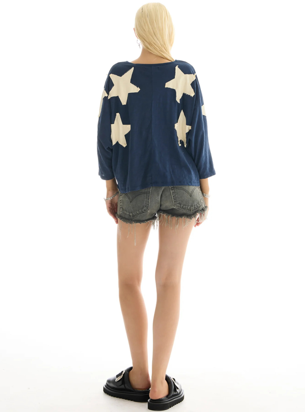 Star College Batwing Tee - Navy