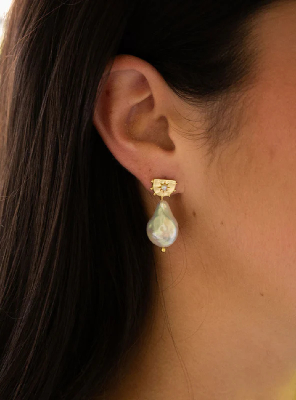 Star of The Sea Pearl Drop Earrings