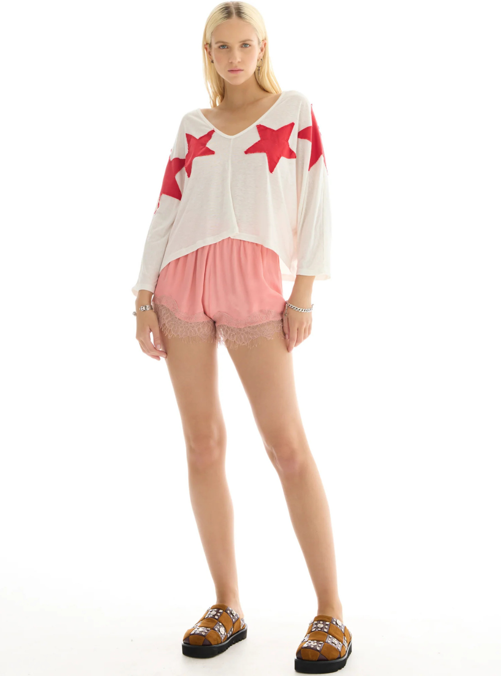 Star College Batwing Tee - White