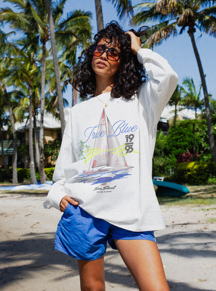 True Blue Long Sleeve T-Shirt - Salt