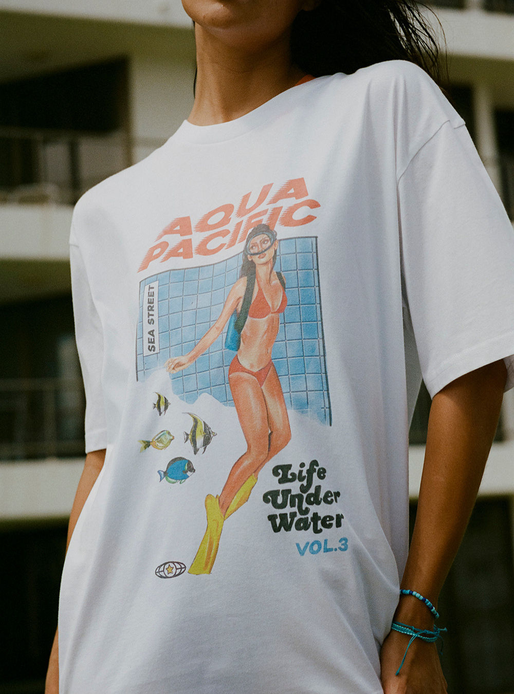 Sea Street Aqua Pacific T-Shirt - White | PRE-ORDER