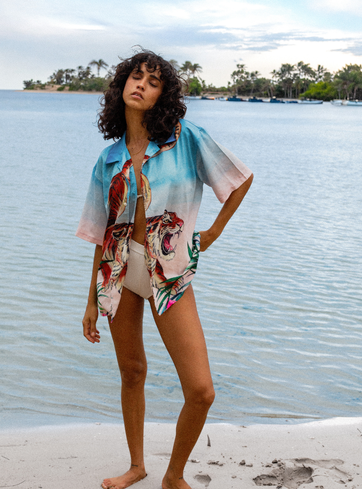 Tiger Relaxed Woven Shirt - Muilti
