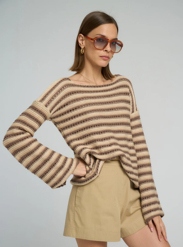 Collectiva Stripe Knit Top - Earth Stripe