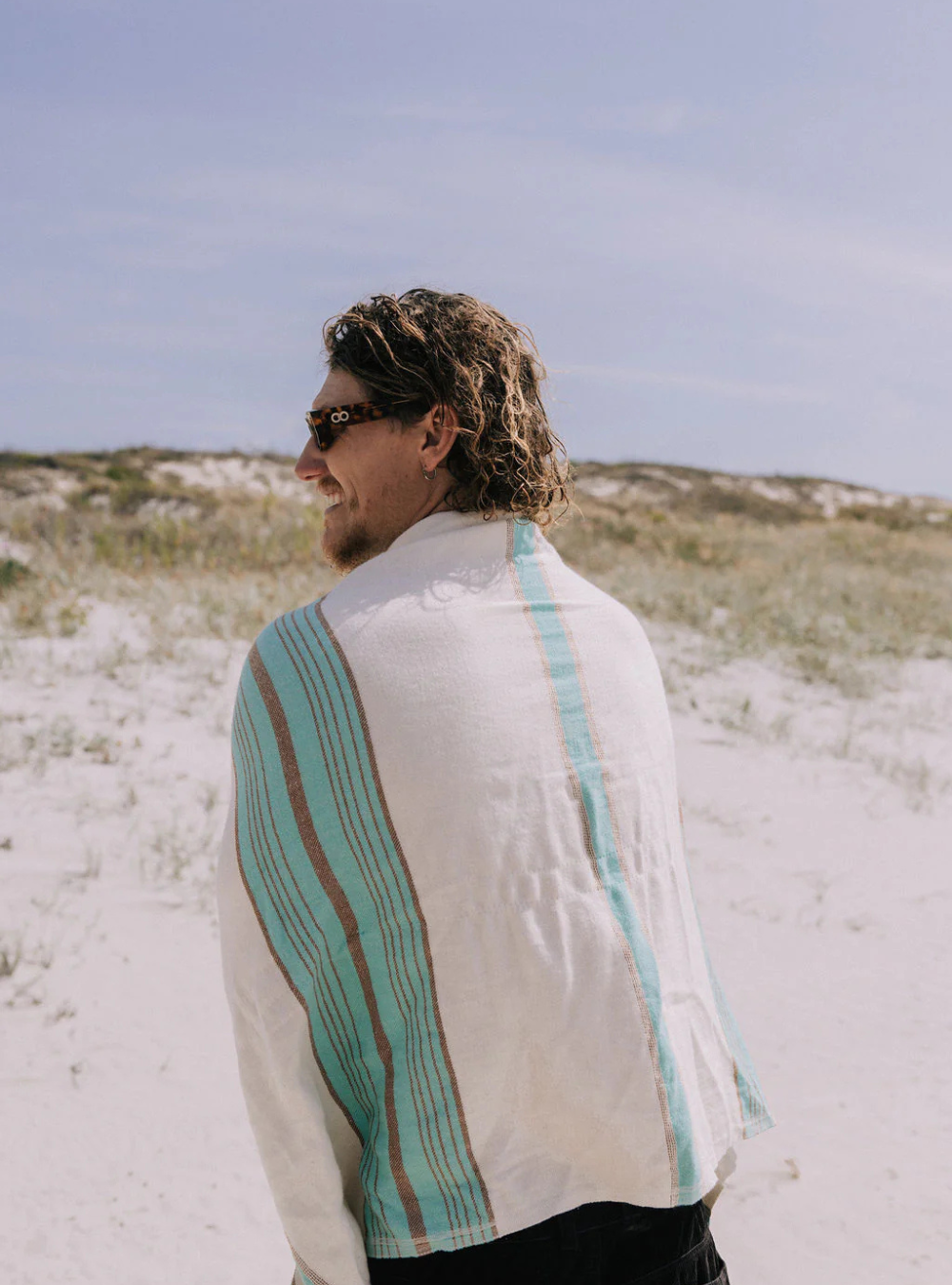 Stripe Turkish Towel - Aqua Stripe