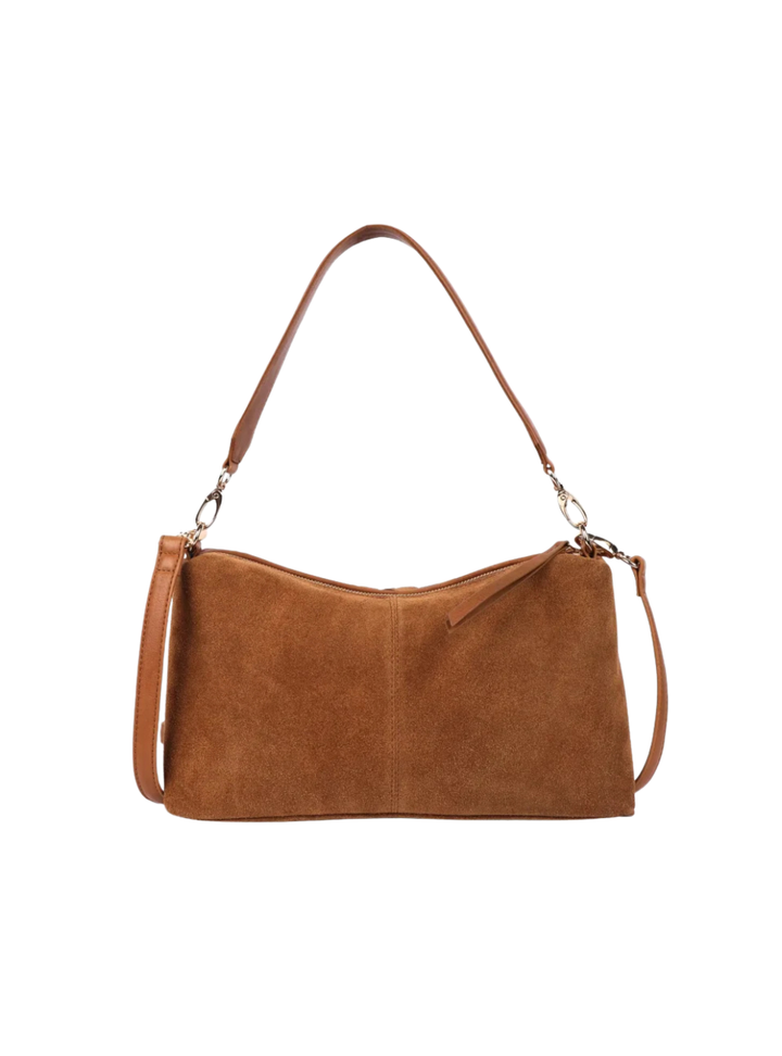 Cleo Woven Suede Small Bag - Caramel