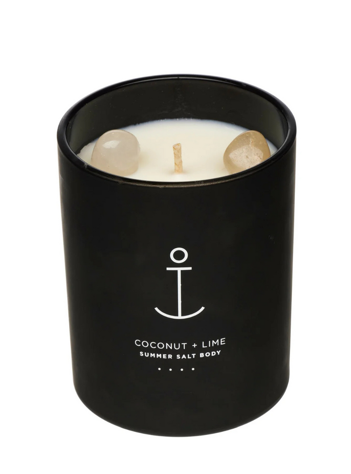 Crystal Infused Soy Candle - Clear Quartz x Coconut & Lime