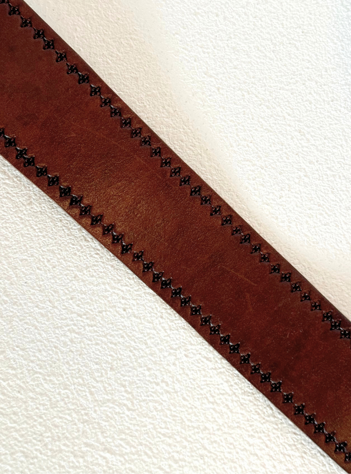 Babushka Wide Leather Belt - Chocolate