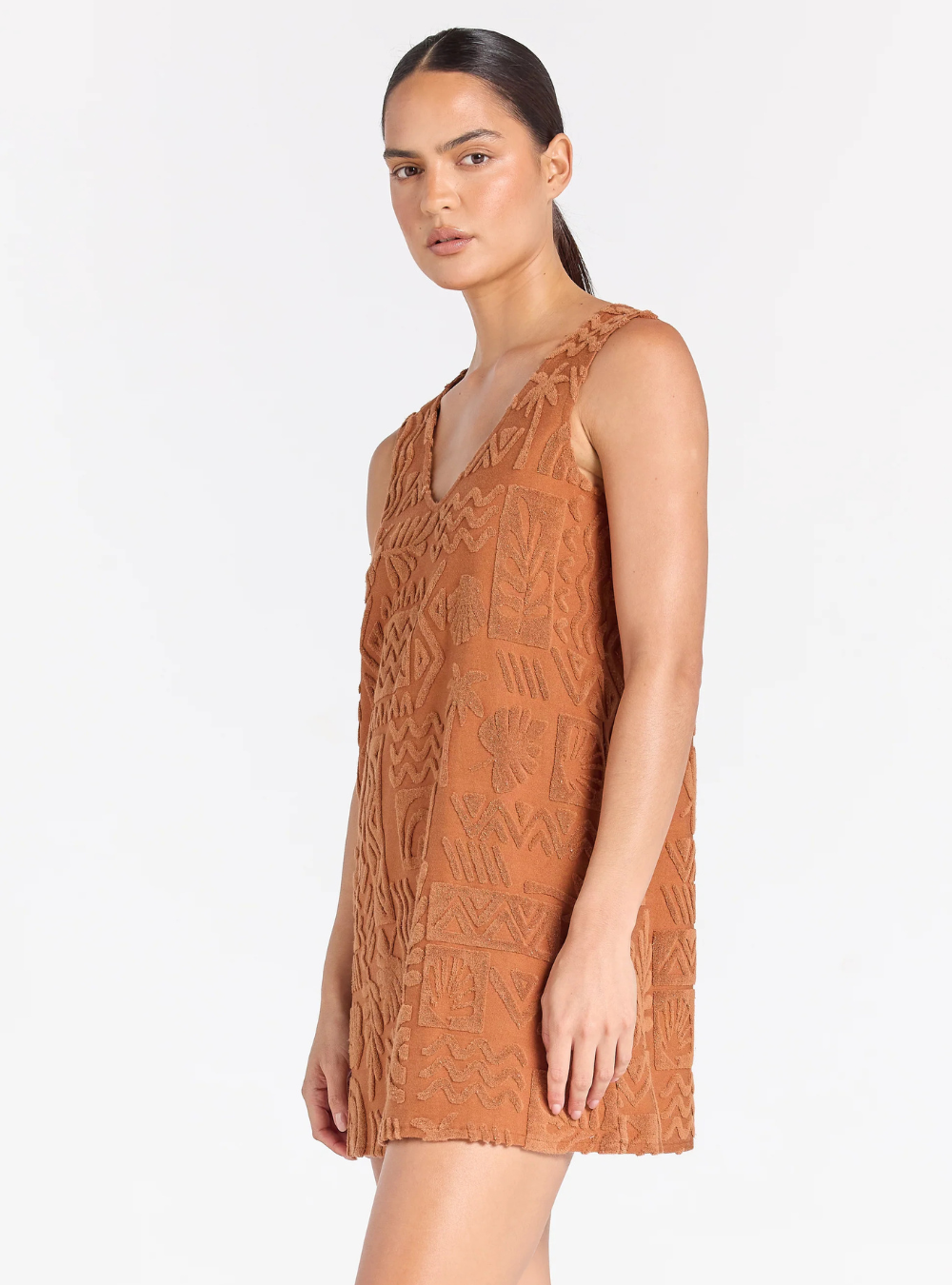 Mai Tai V Tunic Towelling Dress - Cinnamon