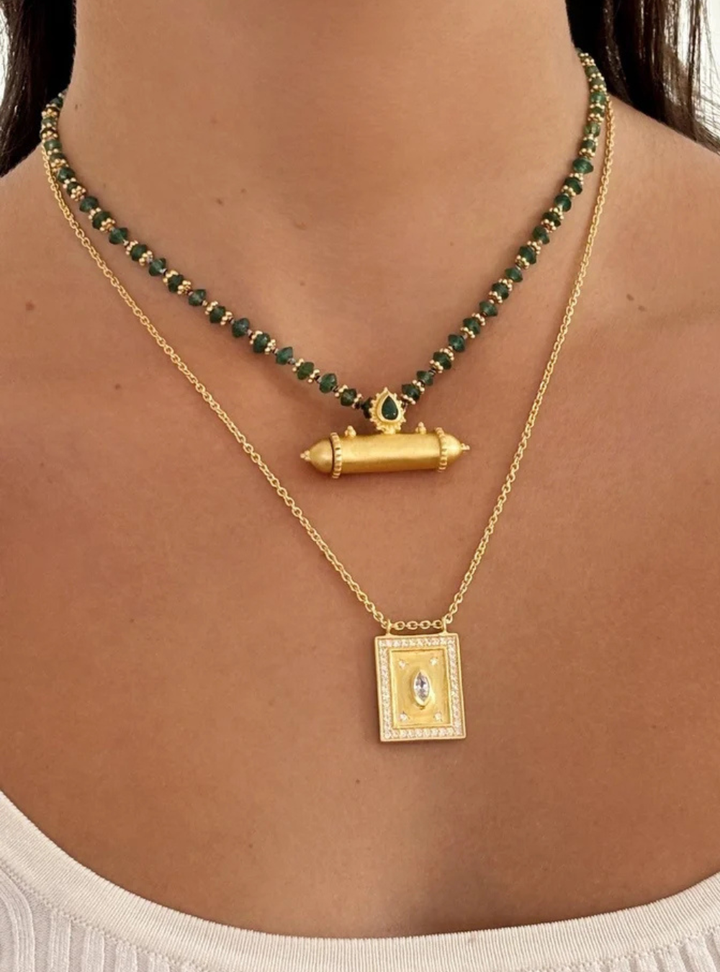 Taj Necklace - Green Aventurine