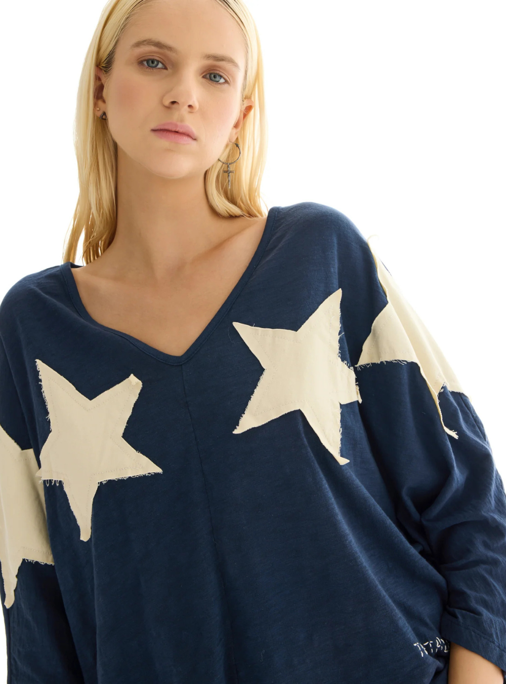 Star College Batwing Tee - Navy