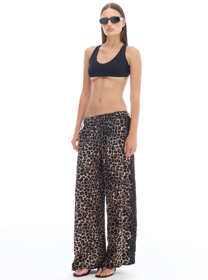 Animal Tuxedo Lace Wide Leg Pants