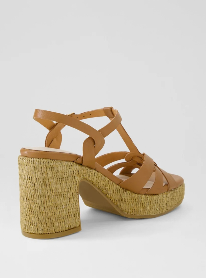 Kersy Leather Sandals - Dark Tan Natural