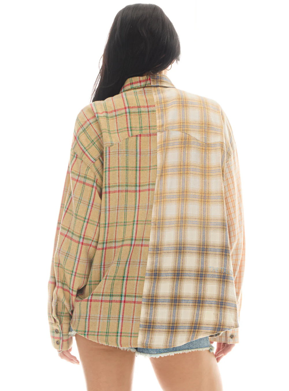 Half N Half Teddy Western Shirt - Cream