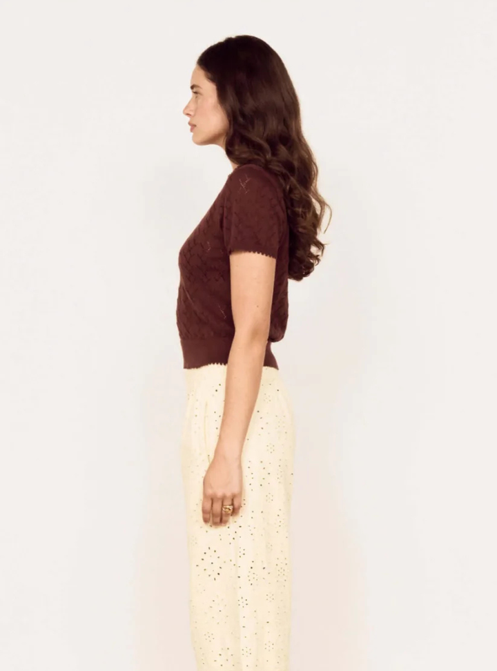 Calla Knit Tee - Chocolate