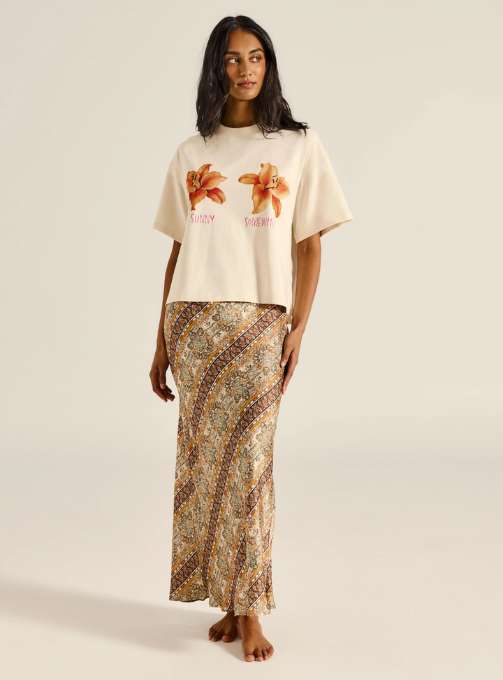 Rashida Lily Boxy Crop Tee - Cream