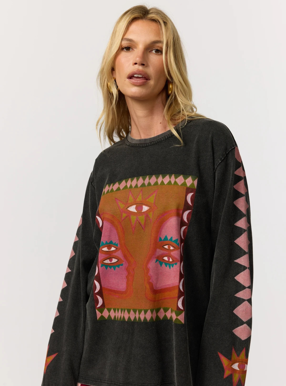 Luna Rosa Long Sleeve Tee - Onyx