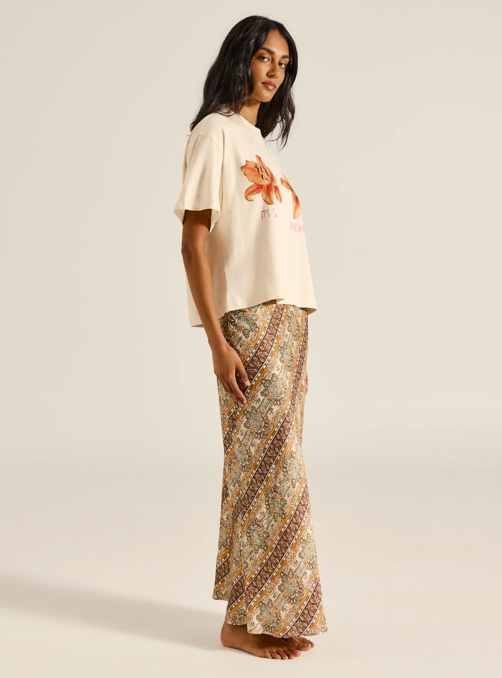 Rashida Lily Boxy Crop Tee - Cream