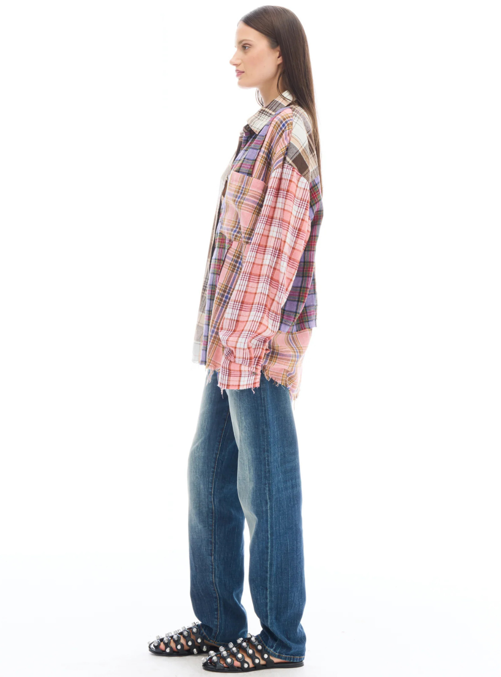 Patchwork Check Flannel Shirt - Multi