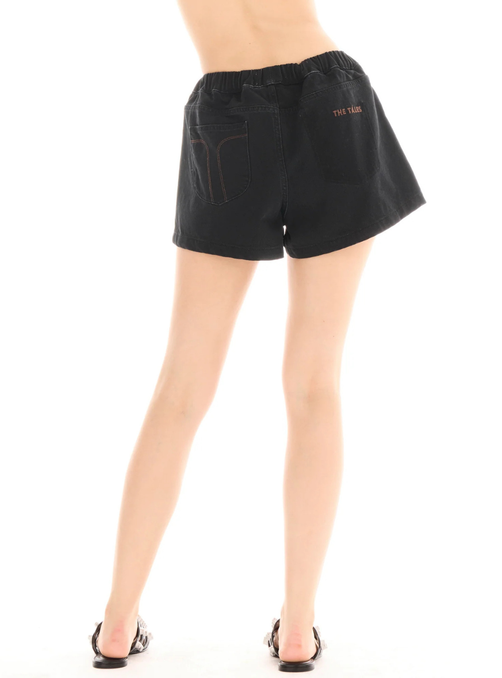 Hailey Pull On Denim Sports Shorts - Washed Black