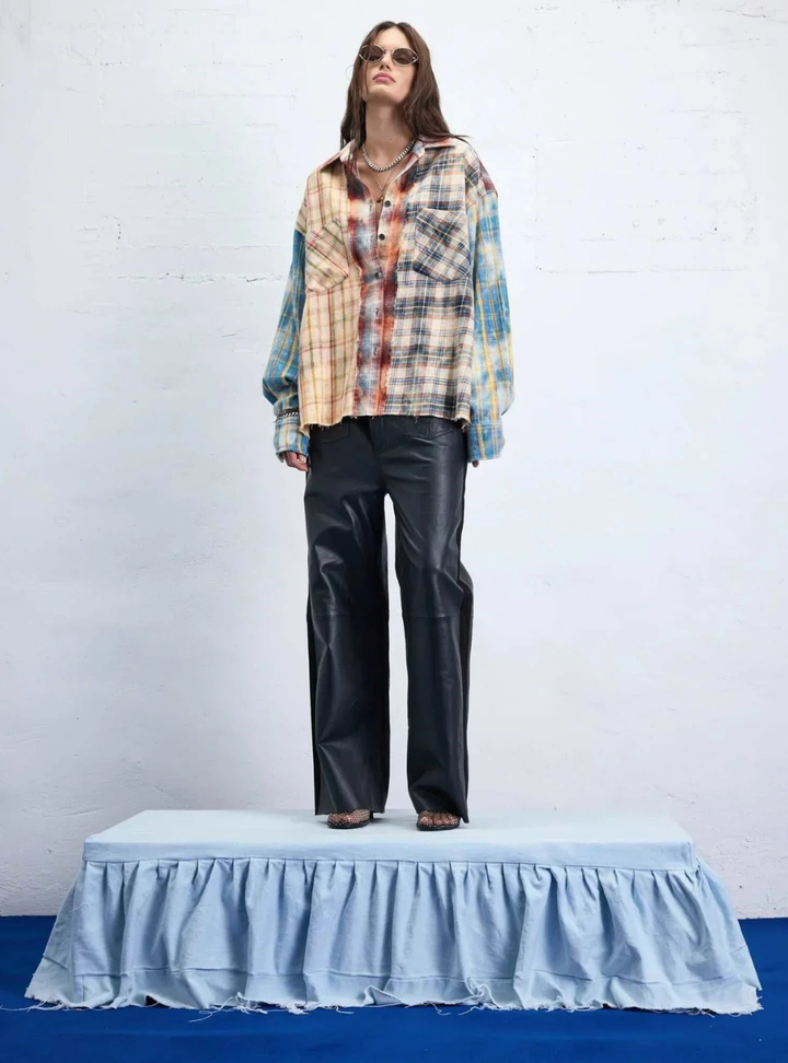 Reworked Panelled Flannel Shirt - Multi