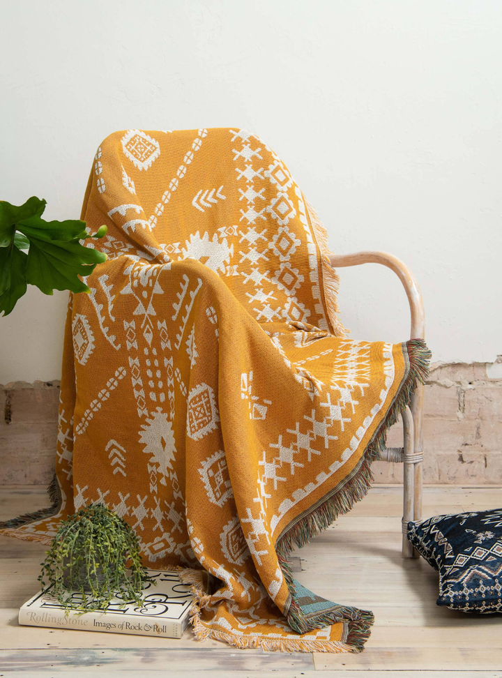 'Good Day Sunshine' Woven Picnic Rug / Throw