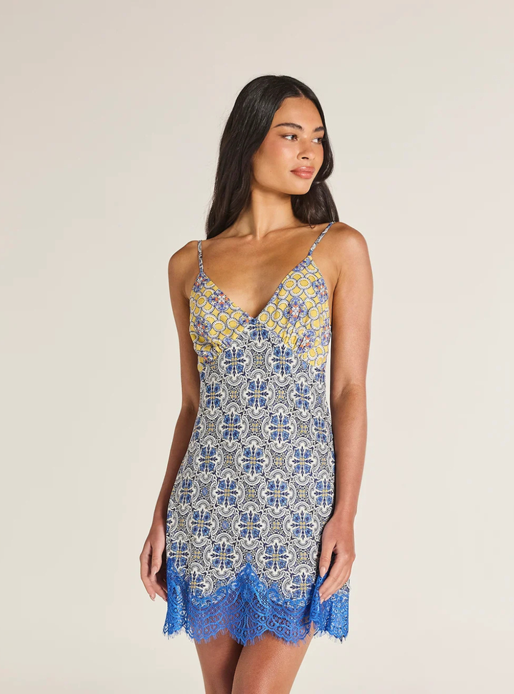 Navagio Dixie Mini Dress - Blue Tile