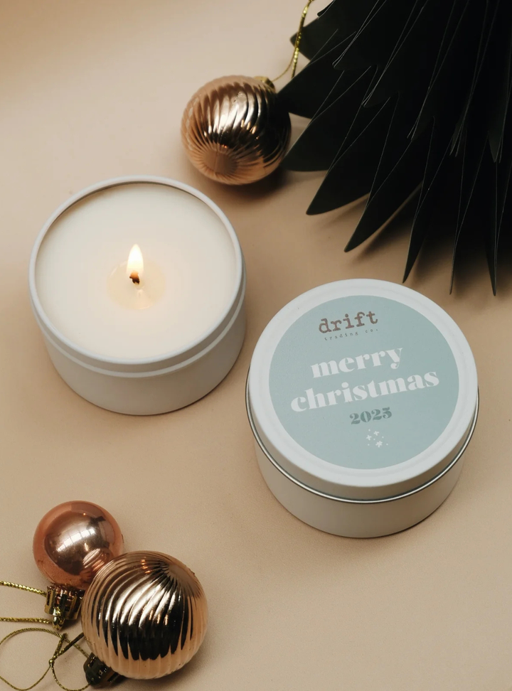 Teacher Candle Merry Christmas - White Christmas