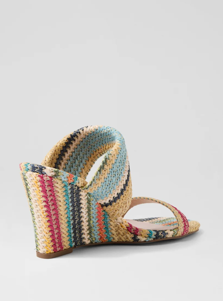 Keater Synthetic Raffia Sandal - Blue Multi