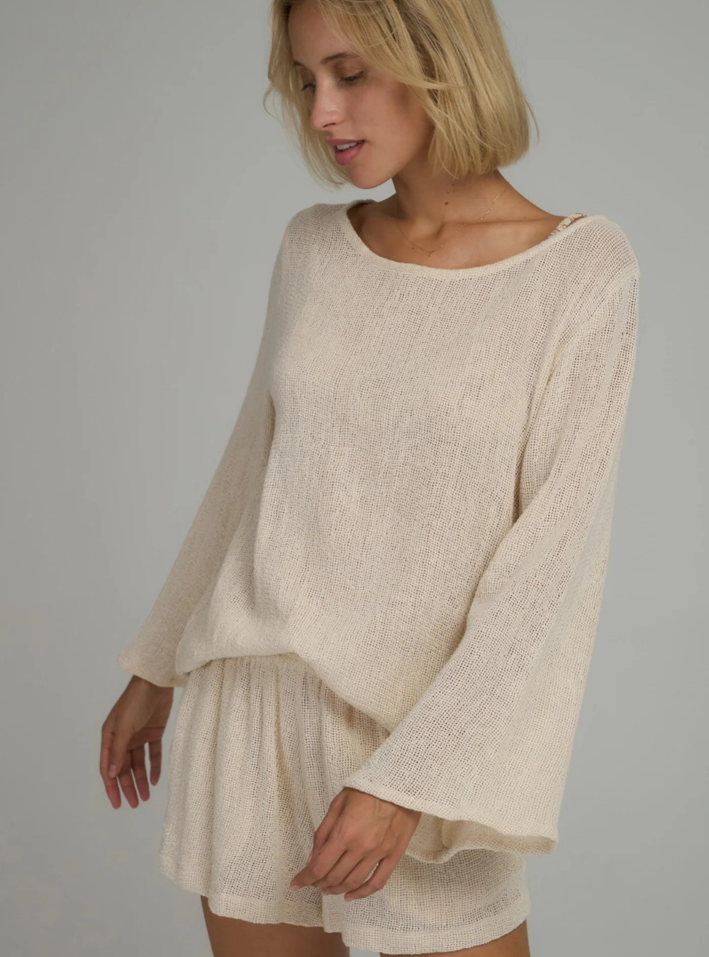 Allegra Mesh Top - Natural